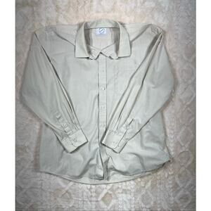 Bespoke Classic Fit Dress Shirt XL 17 17.5 Tan Button Up Long Sleeve Mens EUC